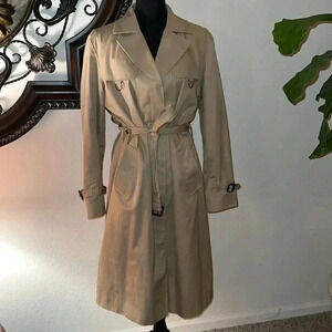 Brooks Brothers 346 Single Breasted Belted Trench Coat Khaki Women's Size 10